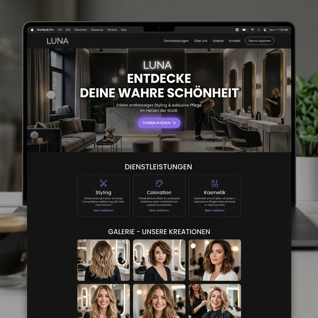 Website Mockup fuer ein Kosmetikstudio